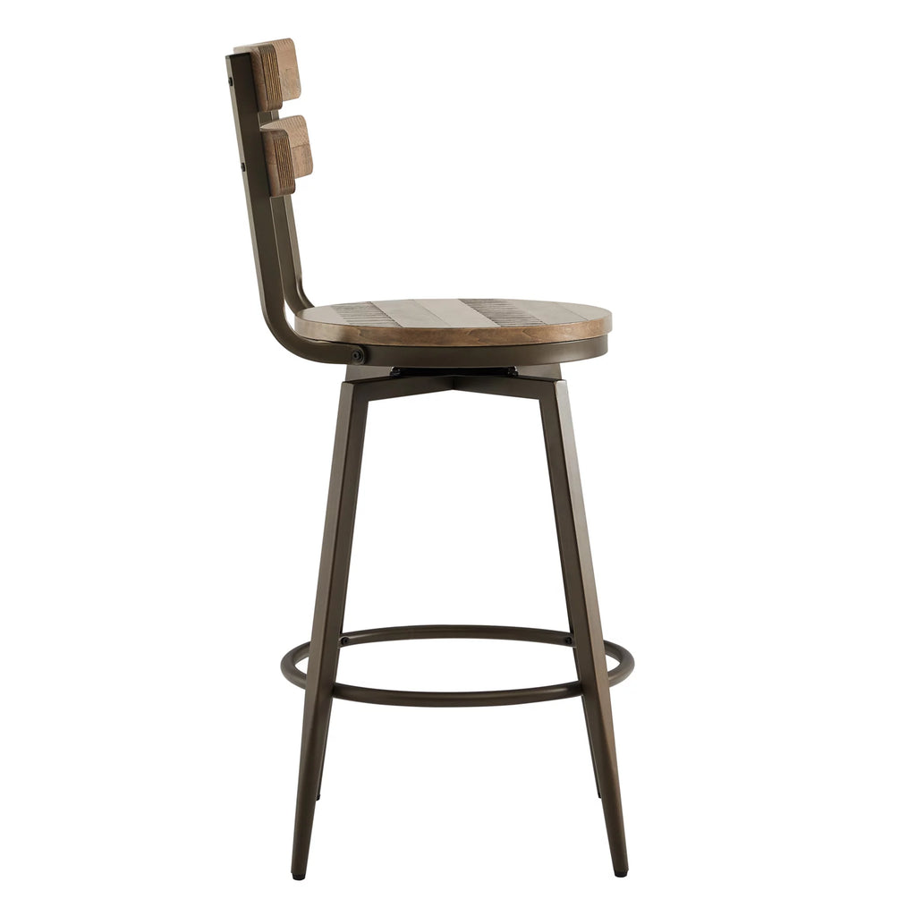 26" Swivel Counter Height Bar Stools Set of 3 Wood X542488