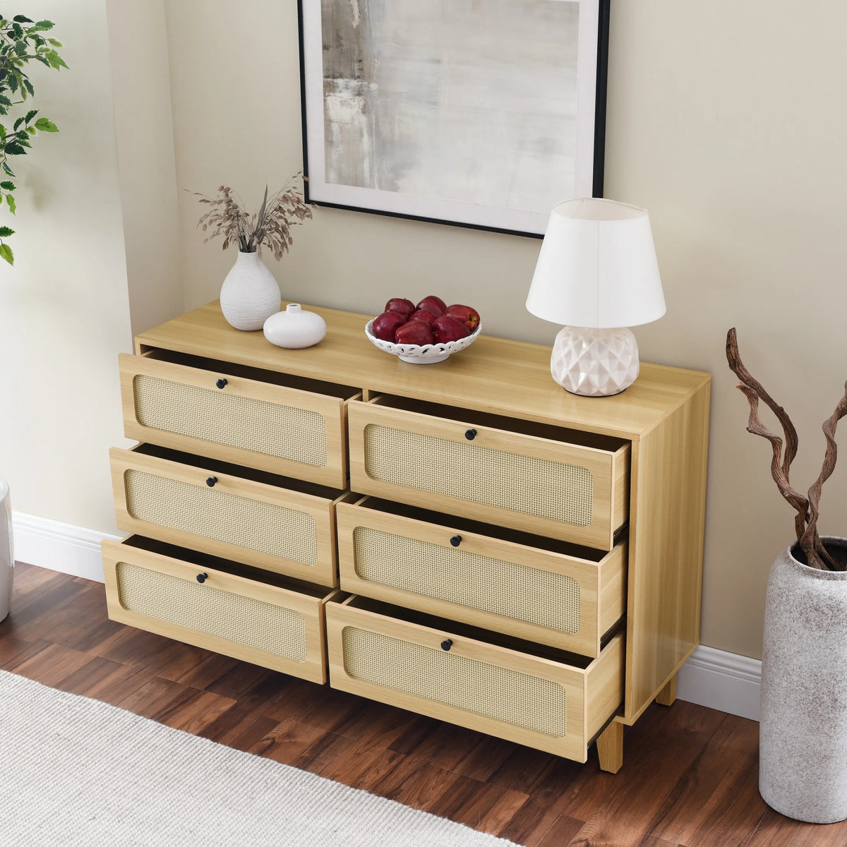 Wooden 6 Drawer Dresser Y724