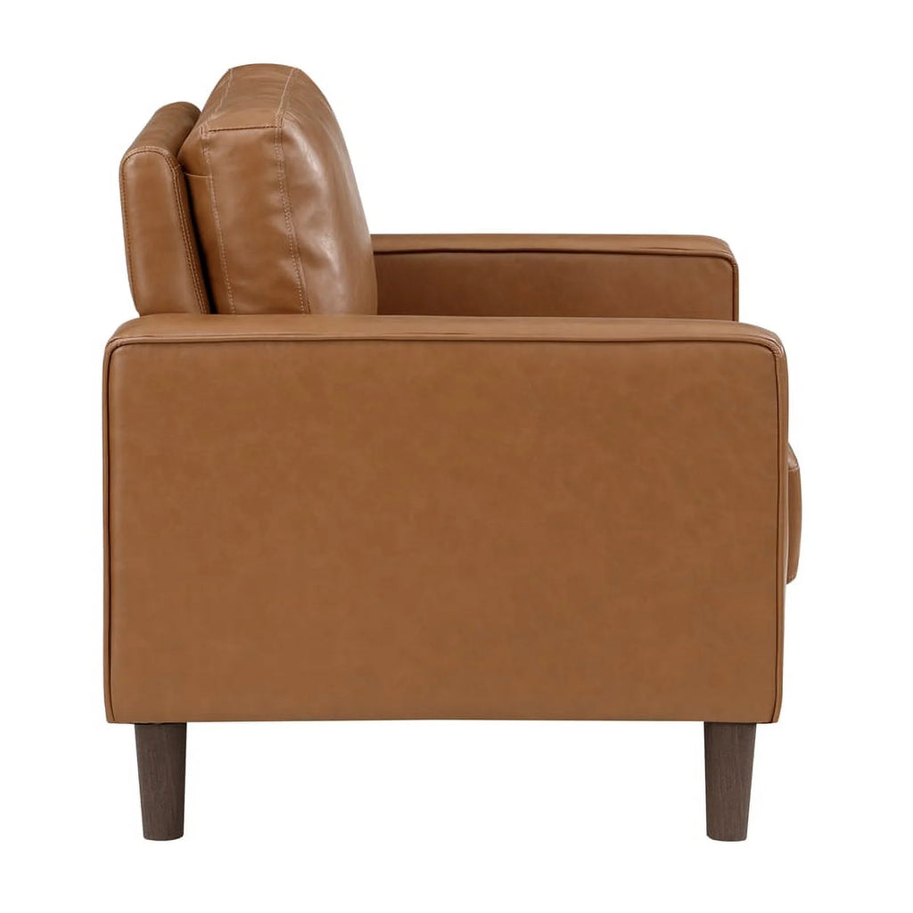 Brown Faux Leather 3 Seater Sofa N65043