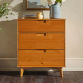 Solid Wood Walnut 3-Drawer Dresser Y574729
