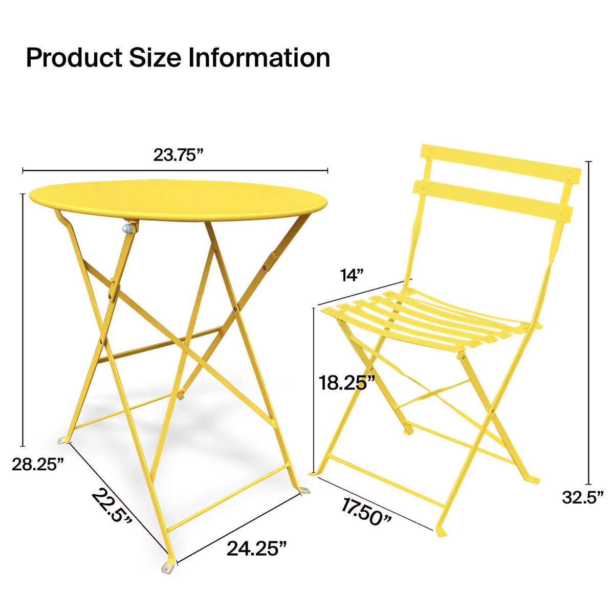 3 Piece Outdoor Furniture Set Yellow K13098