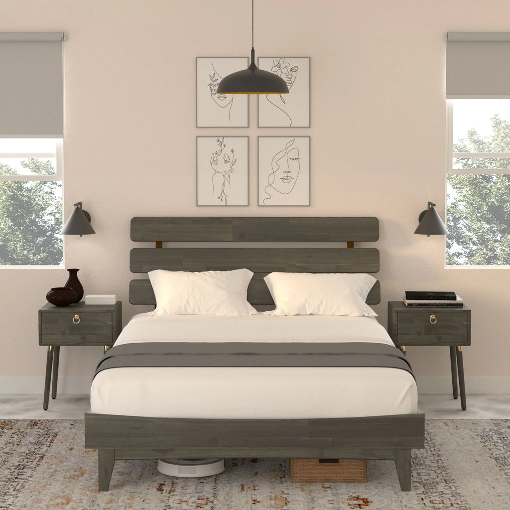 Queen Bed Frame with Adjustable Headboard L900