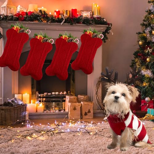 18 Inch Knitted Dog Christmas Stocking E256226