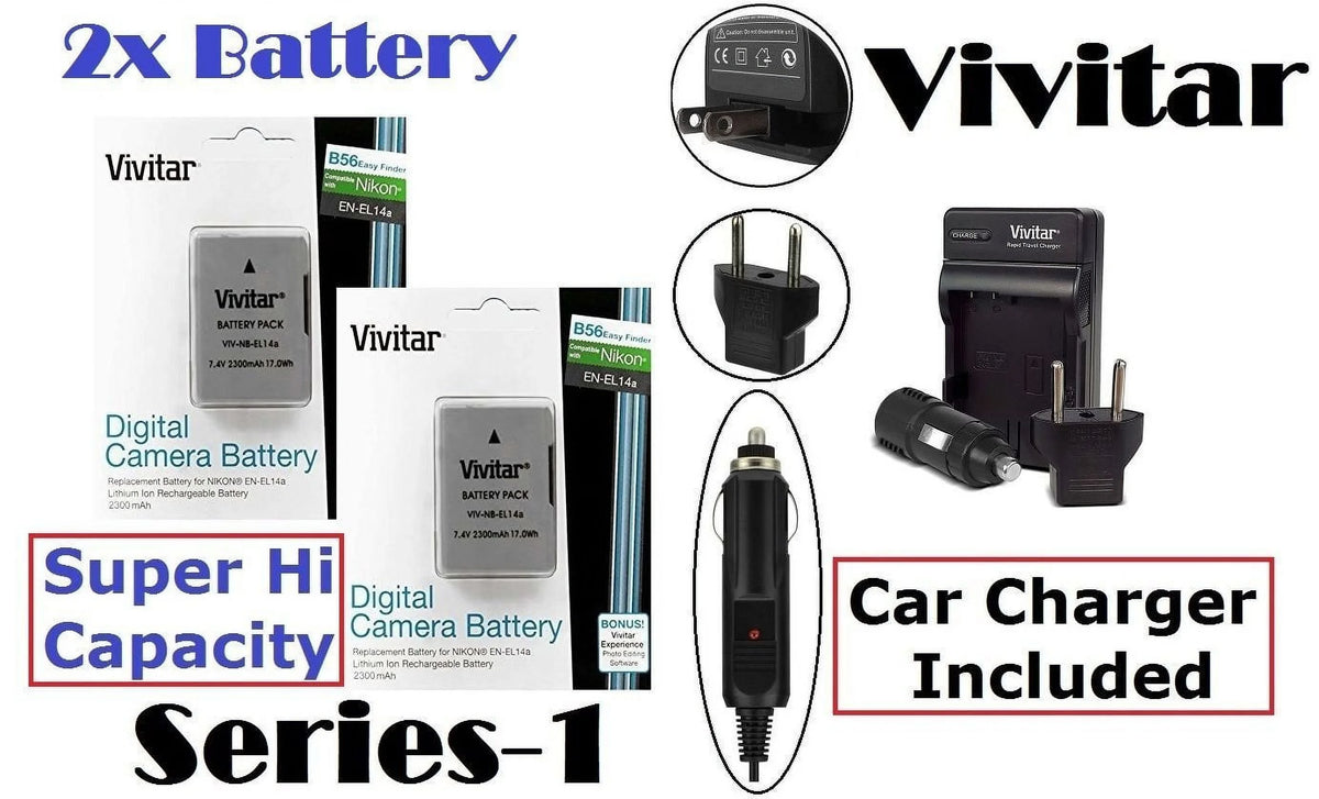 2300 mAh 2 Pcs Li-Ion Battery with Charger W8651