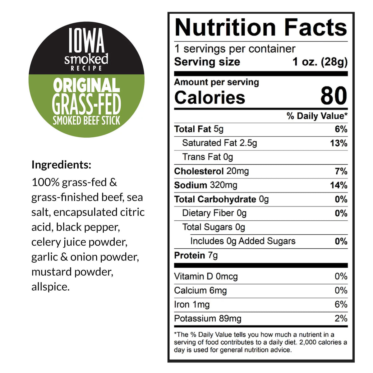 No Sugar 100% Grass-fed Beef Sticks 144-ct E5529