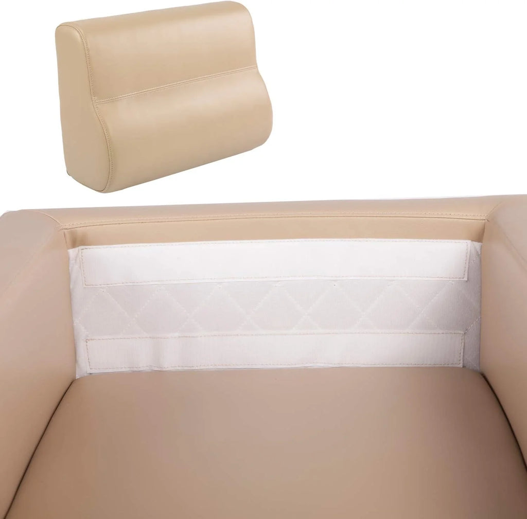 Beige PU Leather Office Guest Chair with Cushion C386712