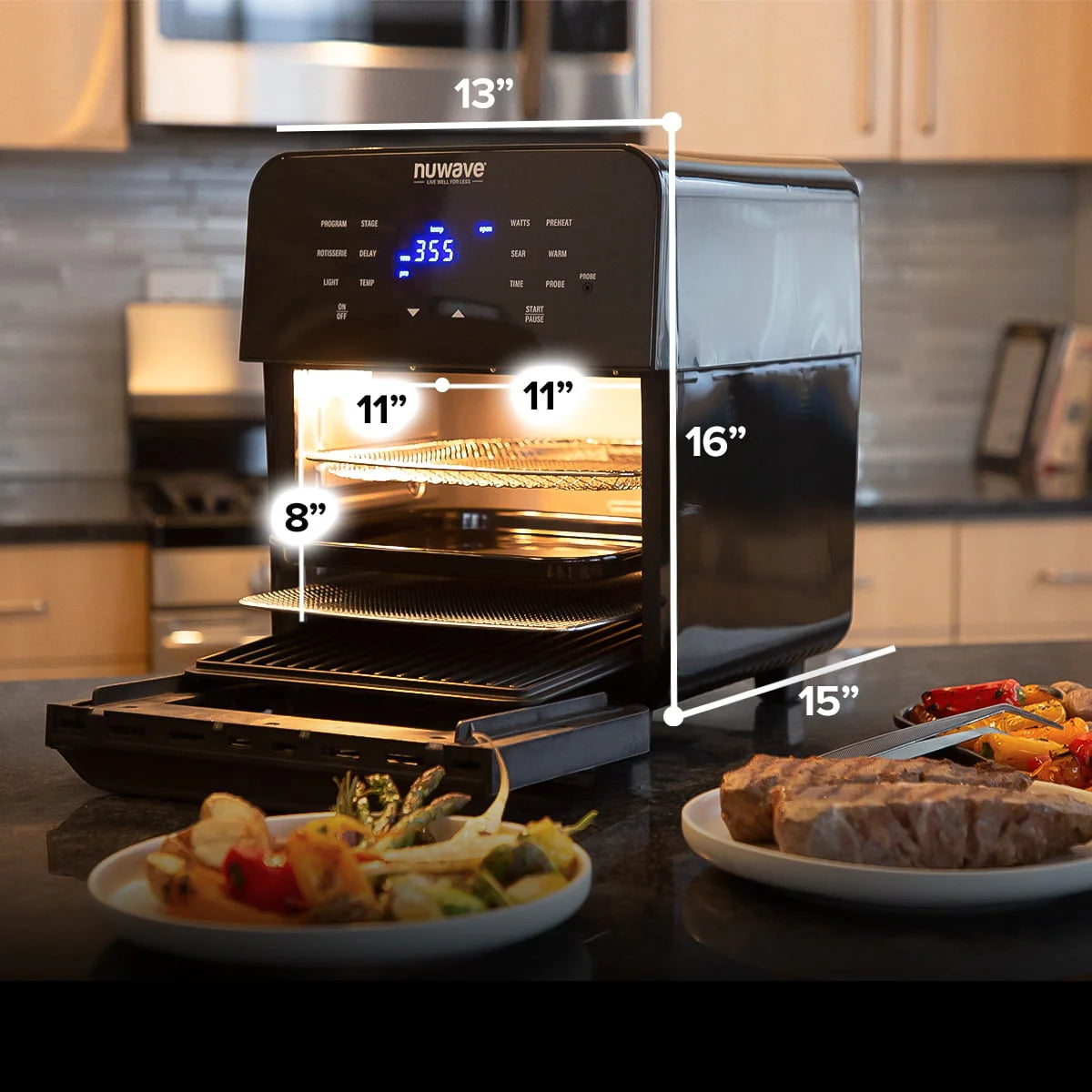 15.5-Quart 1800W Air Fryer with 100 Presets T505564