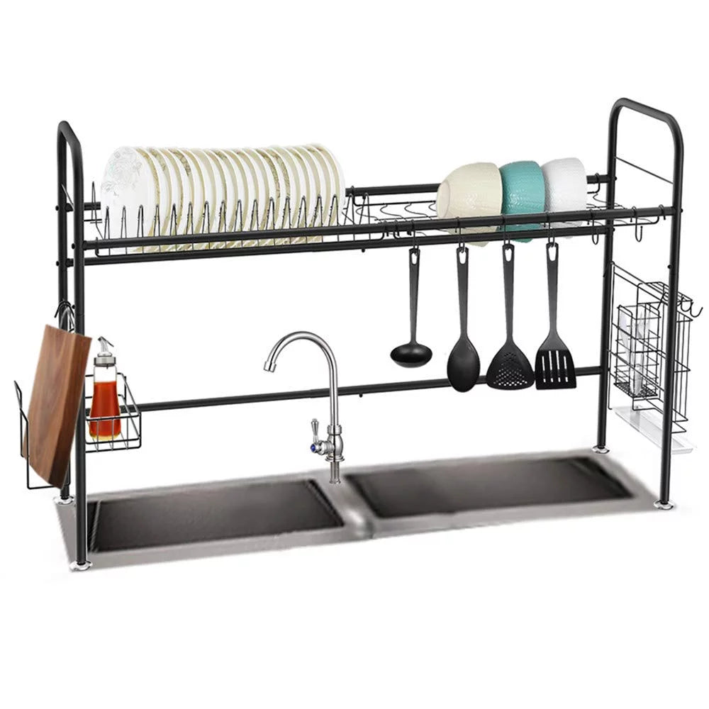 Adjustable Black Stainless Steel Dish Rack G115398