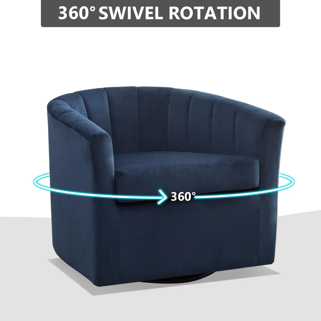 Blue Velvet Swivel Accent Chair N52601