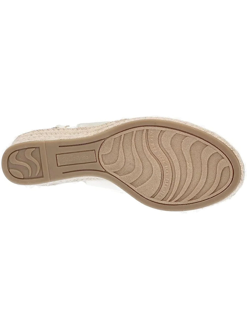 White Padded Round Toe Wedge Buckle Espadrille Shoes G8063