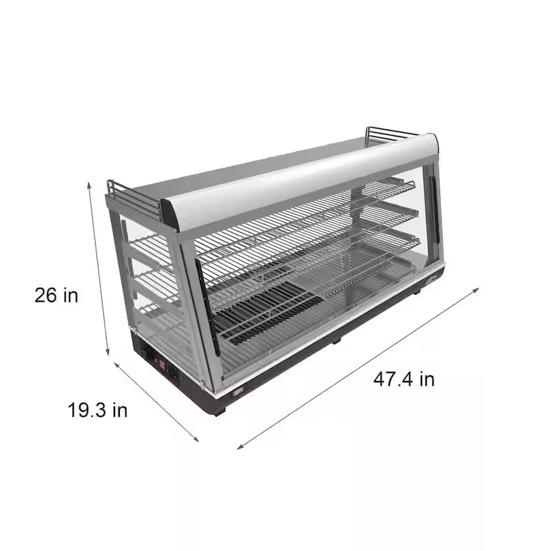 6.5 cu. Ft. 3 Shelf Stainless Steel Food Warmer Display Case K148