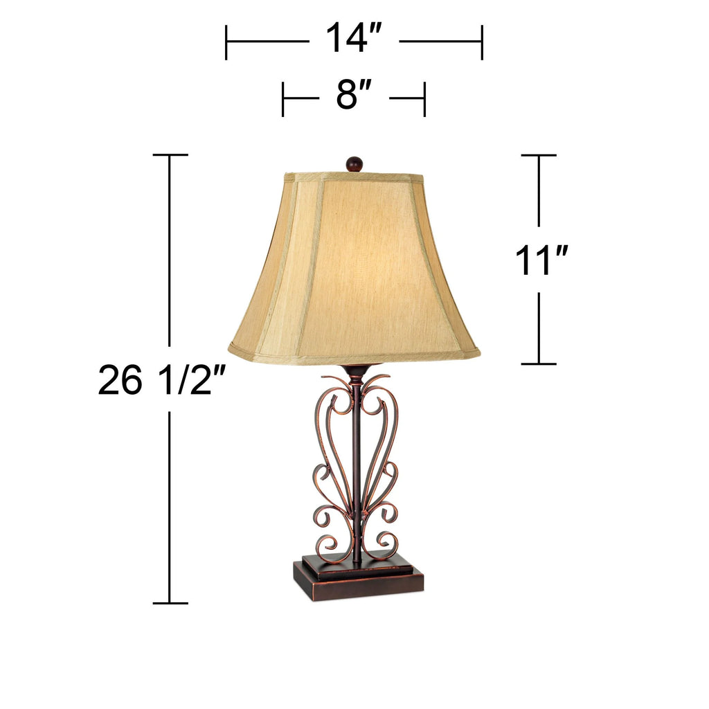 Traditional Iron Bronze Table Lamps Set of 2 G98565