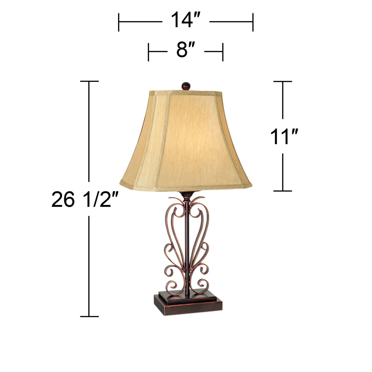 Traditional Iron Bronze Table Lamps Set of 2 G98565