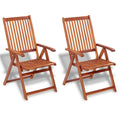 Folding Garden Chairs 2 pcs Solid Acacia Wood Brown U662104