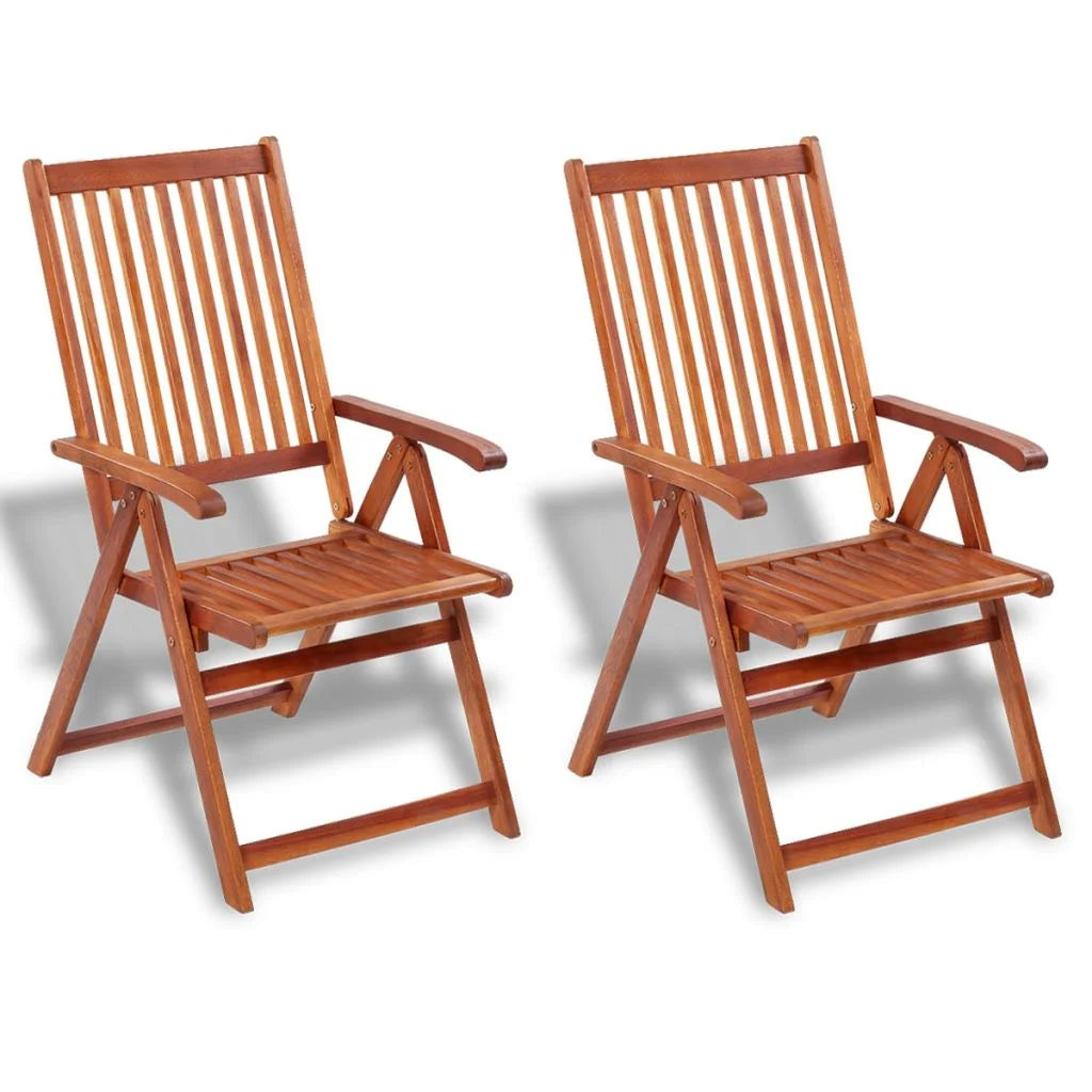 Folding Garden Chairs 2 pcs Solid Acacia Wood Brown U662104