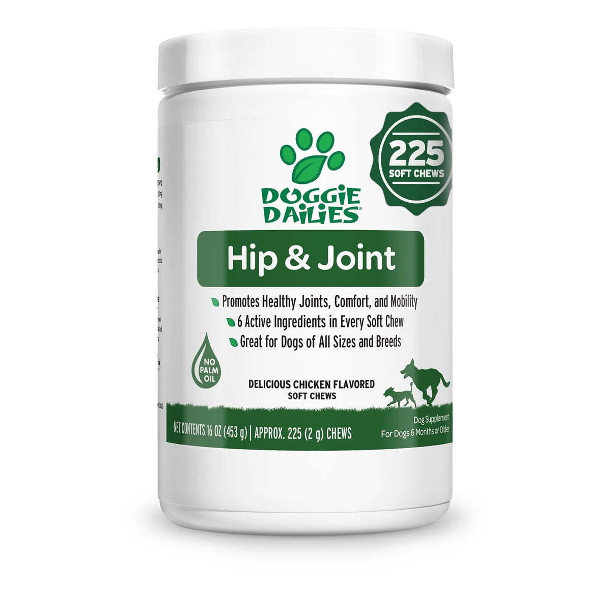 Glucosamine for Dogs 225 Chews Joint Supplement with Chondroitin MSM Hyaluronic Acid CoQ10 Chicken V798803