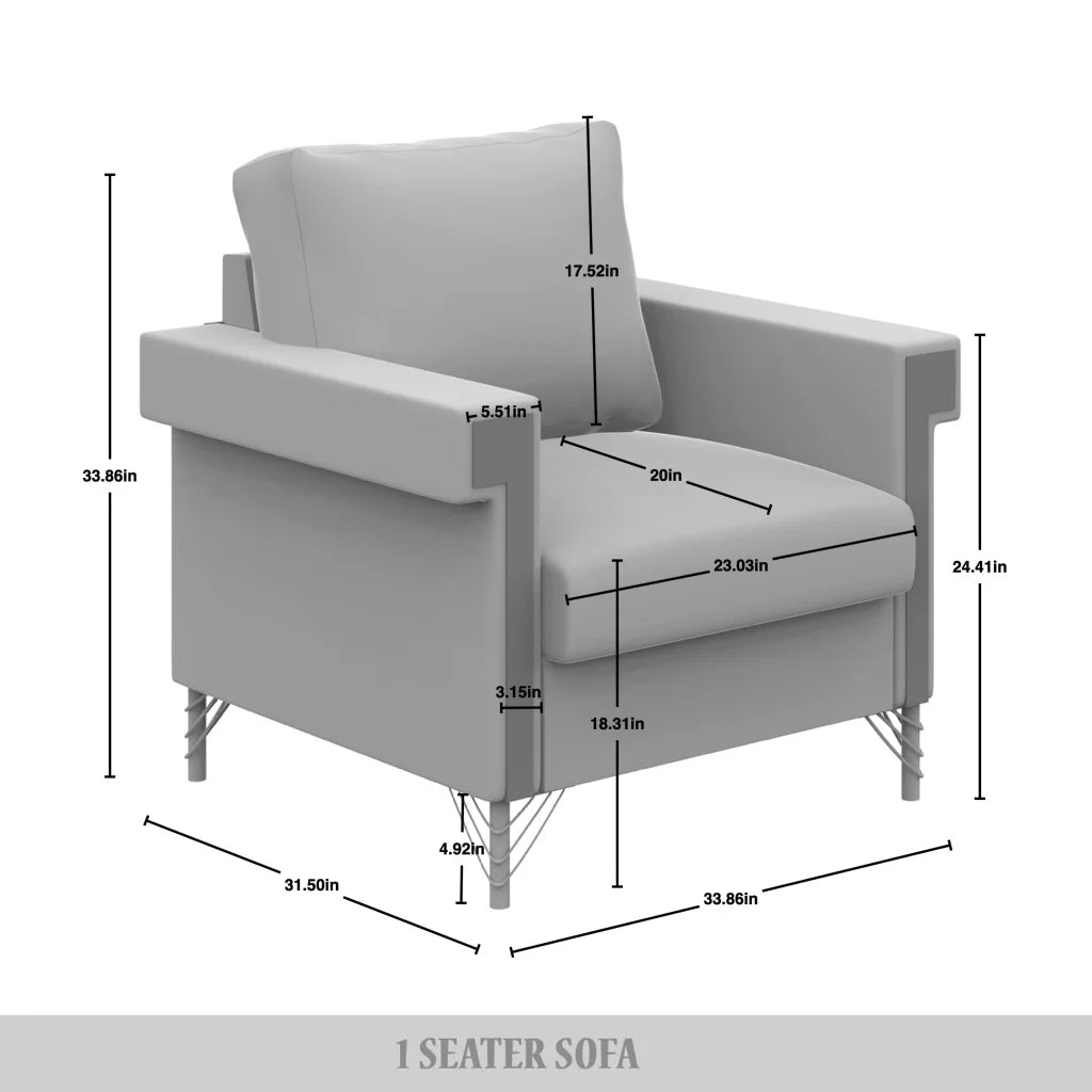 Beige Velvet Upholstered Armchair N310726