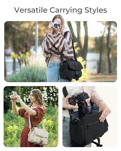 Small Camera Bag, DSLR Camera Case, Crossbody Camcorder Bags with Rain Cover C4954