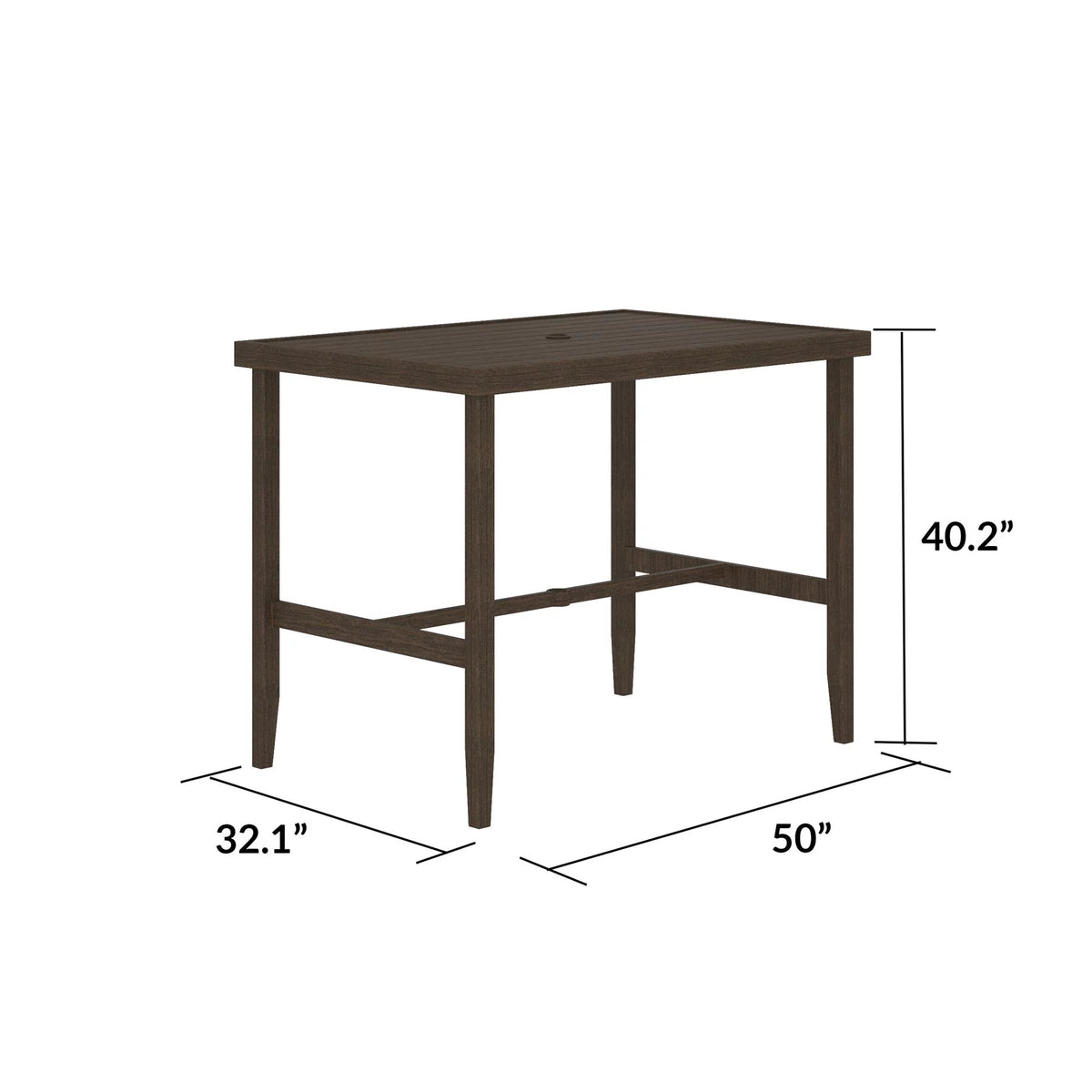 Dark Brown Steel Patio Bar Table D299