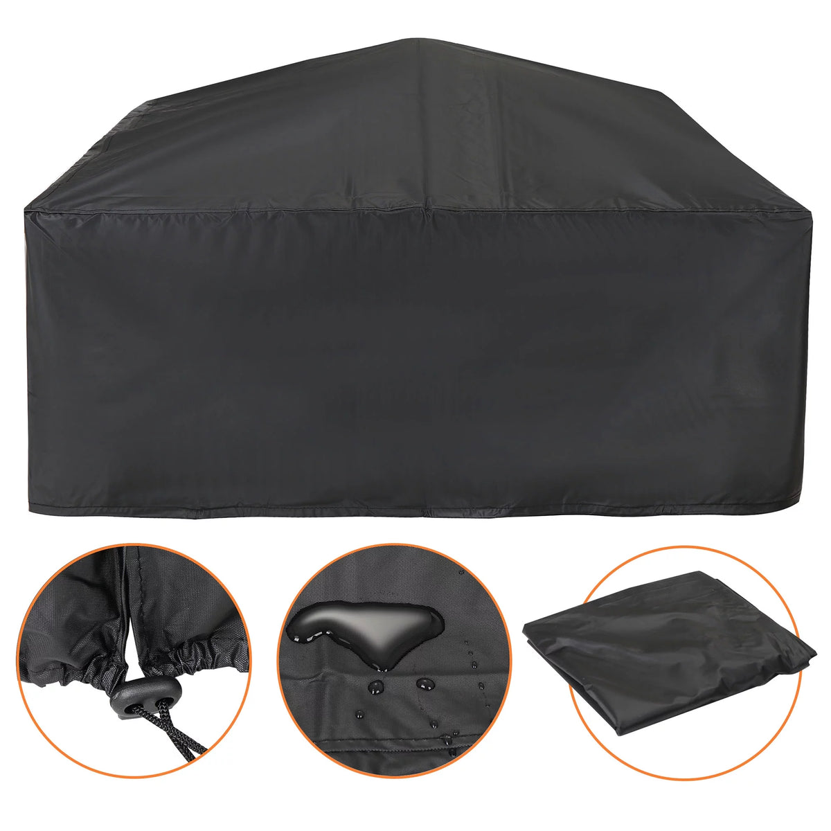 32 Square Wood Black Finish Steel Fire Pit C9693