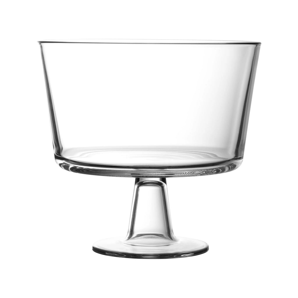 Round Crystal-Clear Borosilicate Glass Trifle Bowl with Pedestal F775001
