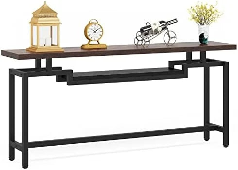 70 inch Narrow Long Console Table with 2 Tiers S94353