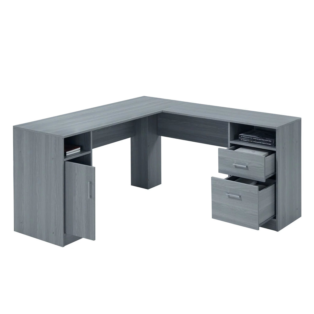 L-Shape Desk with Storage D3679