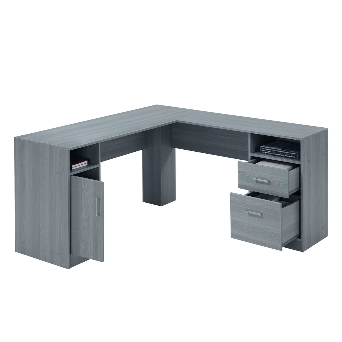 L-Shape Desk with Storage D3679