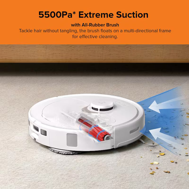 Robotic Vacuum and Mop with Self-Emptying, Self-Drying, White X9162