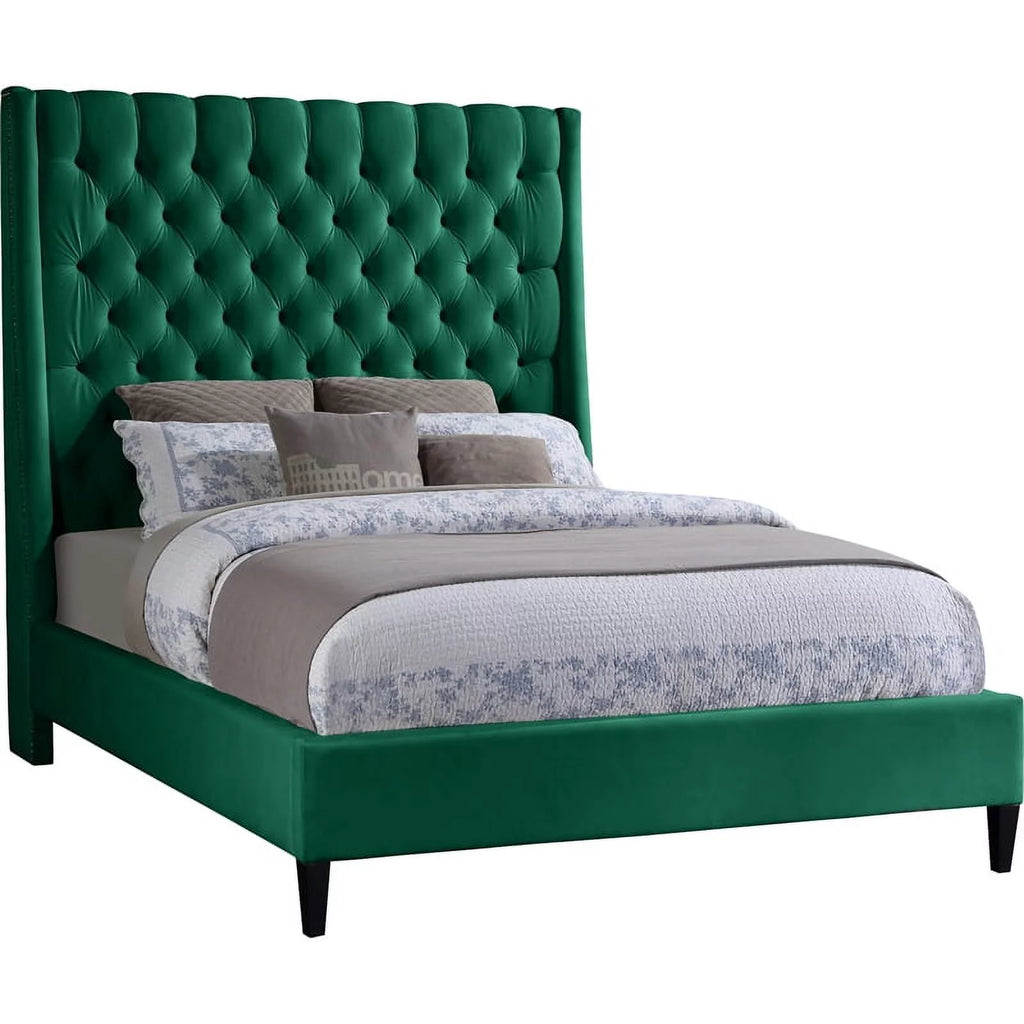 Green Velvet Queen Bed M839