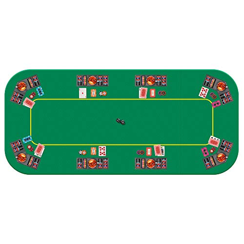 79 x 36 Inch Foldable 8-Player Poker Tabletop with Cup Holders and Carrying Bag X481198