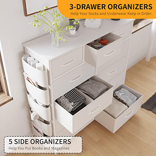 Black 11 Drawer Fabric Storage Dresser with Wood Top G848702