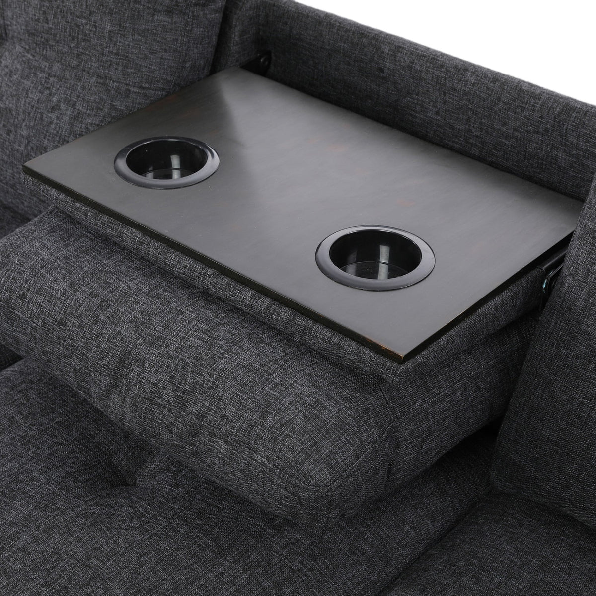 Black Grey Linen 2-Piece Sofa A812631