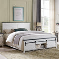 White King Size Platform Bed Frame with Headboard and Storage F1038