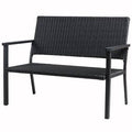 Black Patio Weaving Loveseat Chair J357974