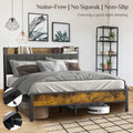 Full Size Metal Platform Bedframe with Headboard J29495