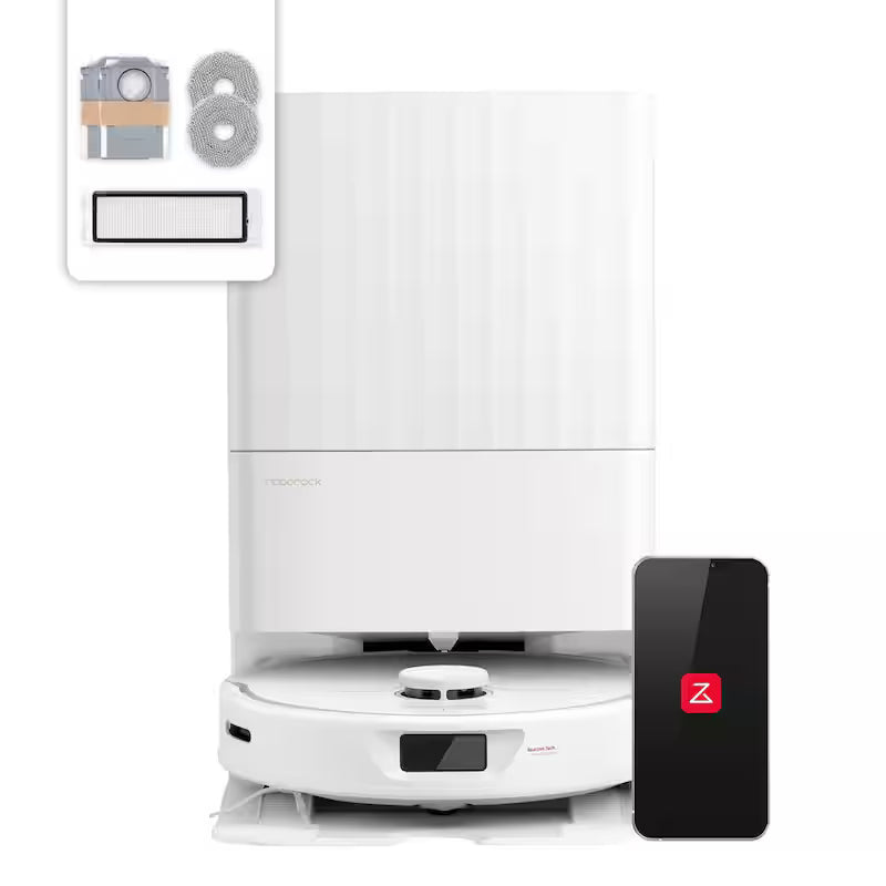 Robotic Vacuum and Mop with Self-Emptying, Self-Drying, White X9162