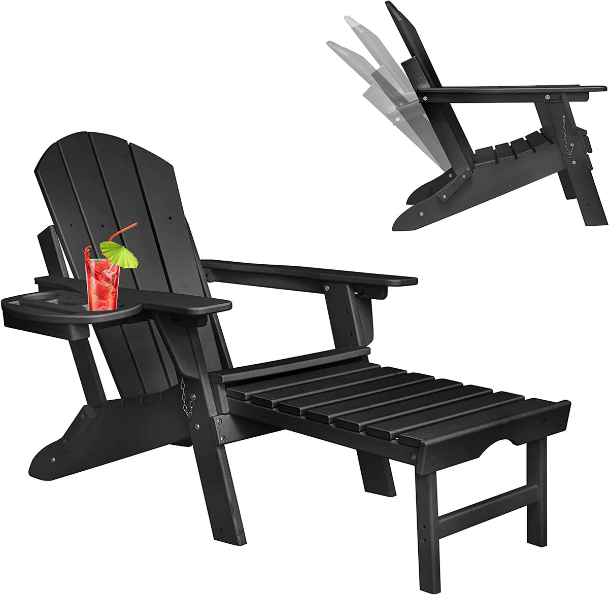 Folding Adirondack Chair with Ottoman Z88668