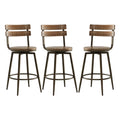 26" Swivel Counter Height Bar Stools Set of 3 Wood X542488