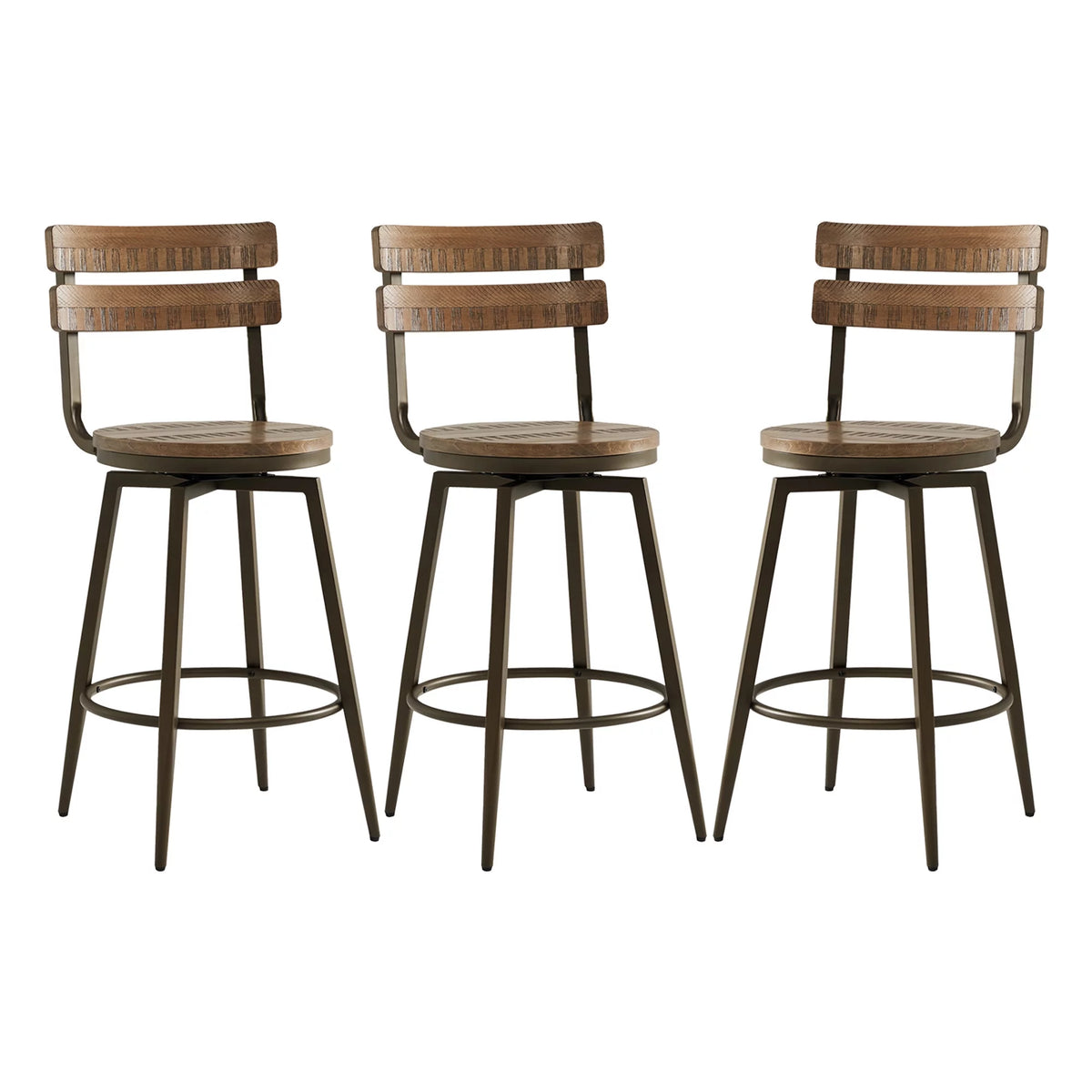 26" Swivel Counter Height Bar Stools Set of 3 Wood X542488