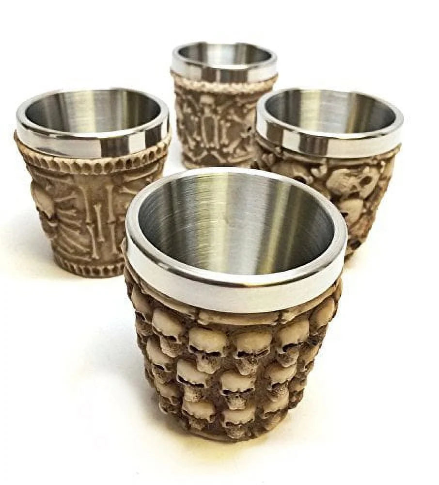Skull Wine Goblet Shot Glasses Set of 4 K84833