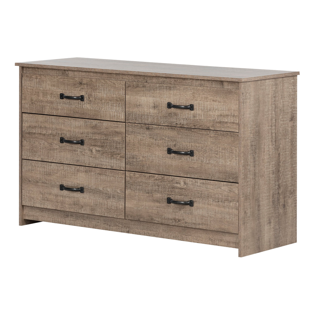 6 Drawer Weathered Oak Dresser S66529