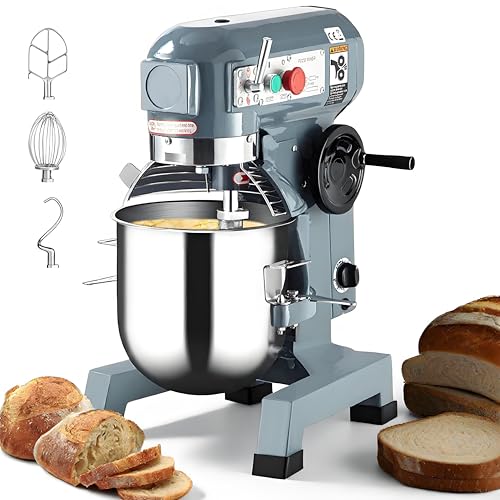450W 10QT 3-Speed Stainless Steel Commercial Food Mixer J13819
