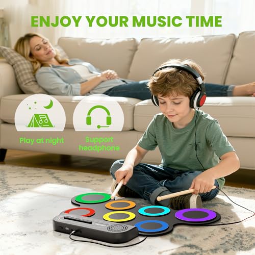 Electric Drum Set with Built-in Speaker and Sticks T38054