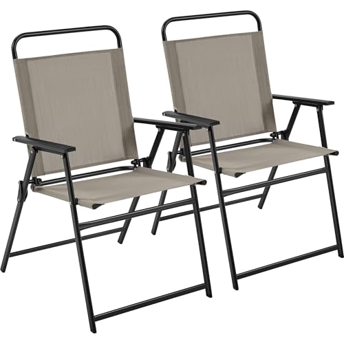 Black Set of 4 Folding Outdoor Chairs with Metal Frame and Armrests R668
