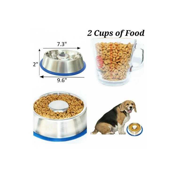 Slow Feed Anti Bloat Dog Bowl with Silicone Base J805