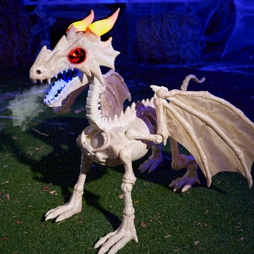 23.6" Mist-Spraying Dragon Skeleton Decoration K899748