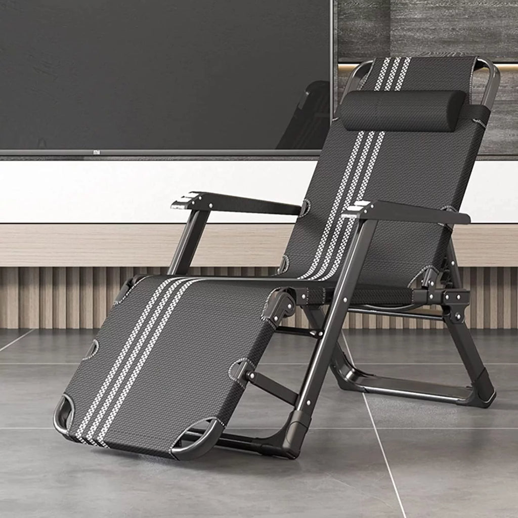 Folding Adjustable 5-Position Outdoor Chaise Lounge Chair with Headrest V2818