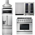 36 Propane Gas Range, Range Hood, Microwave, Refrigerator, Dishwasher, Wine Cooler A9671