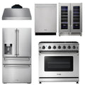 36 Gas Range, Range Hood, Refrigerator with Water and Ice Dispenser, Dishwasher, Wine Cooler Z352946